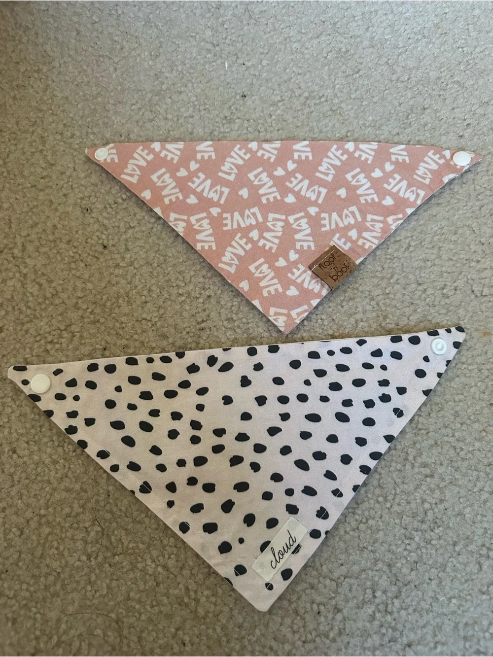 Dogs Pink & Blush Spot Double-Pack Bandana Bibs